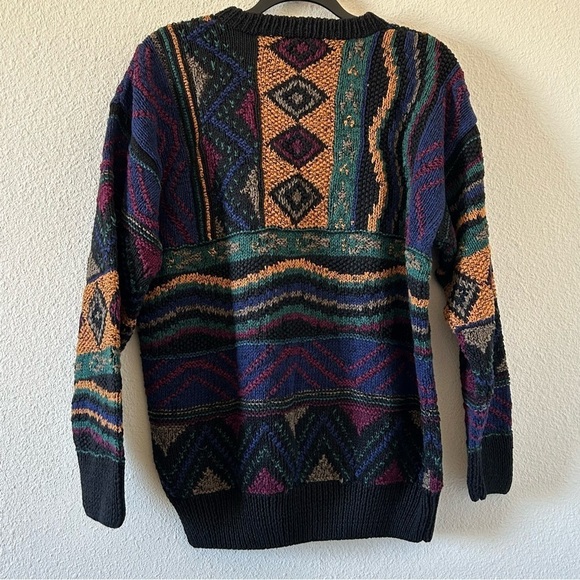 Northern Isle VTG Men’s Knit Sweater Large Hand Knit Artsy Retro 80s Grandpa - Picture 12 of 12